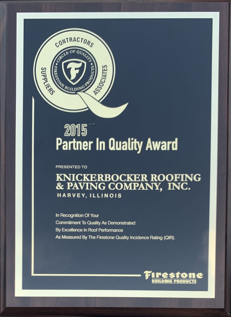 2015 Firestone Partner in Quality Award