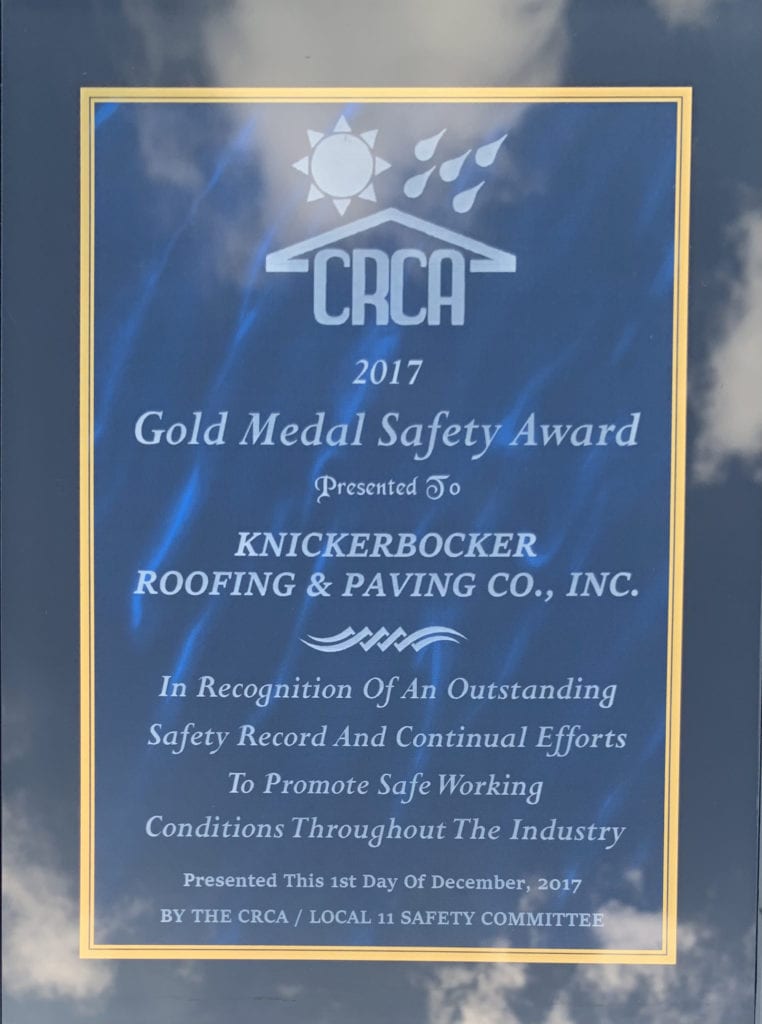 2017 CRCA Gold Medal Safety Award