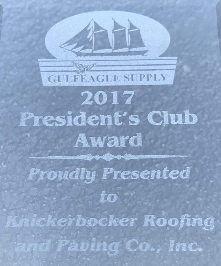 2017 Gulfeagle Supply President's Club Award