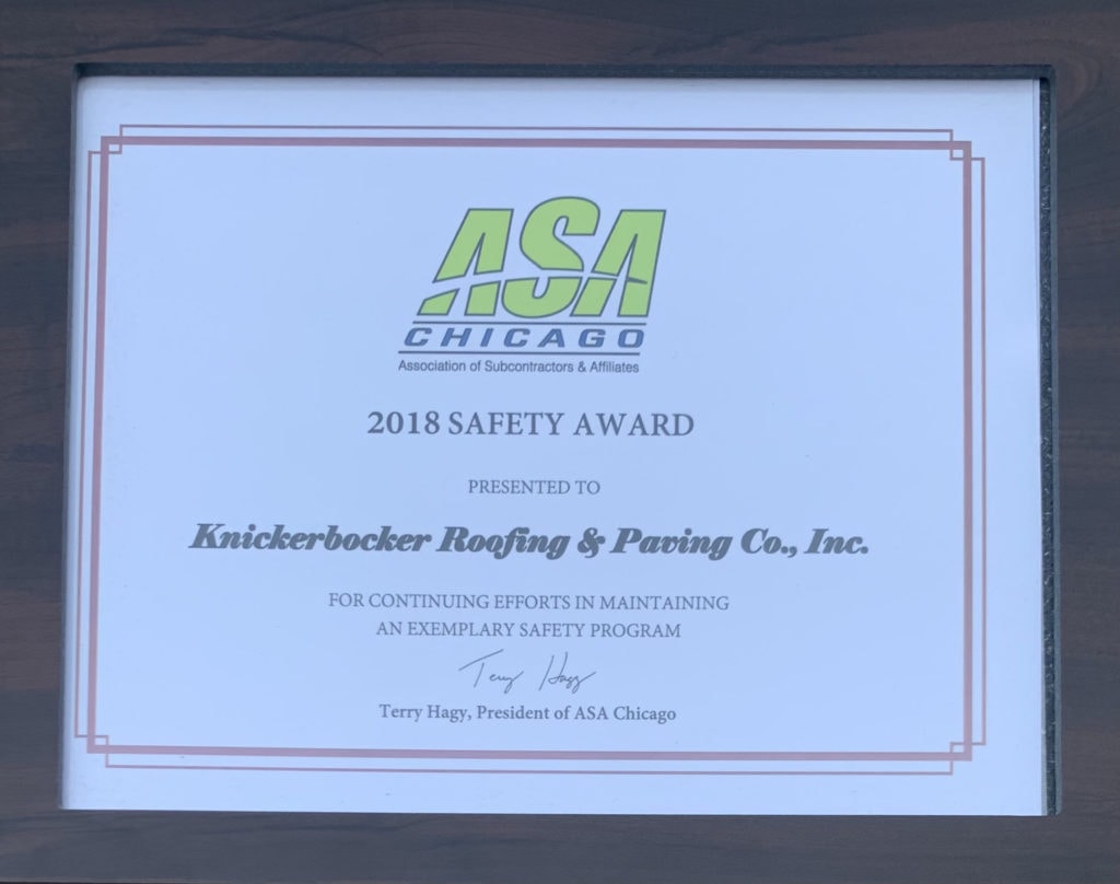 ASA 2018 Safety Award