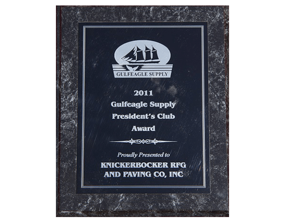 2011 Gulfeagle Supply President's Club Award