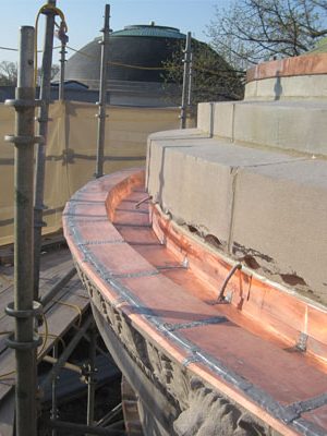 Roof & gutter fabrication & installation at the museum of science and industry