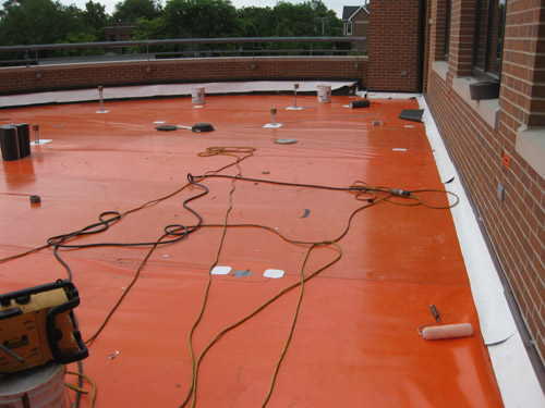 Installation of Steep, Garden & Adhered Roof System at the Glenview Public Library
