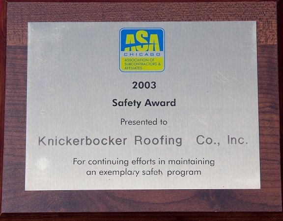 ASA 2003 Safety Award